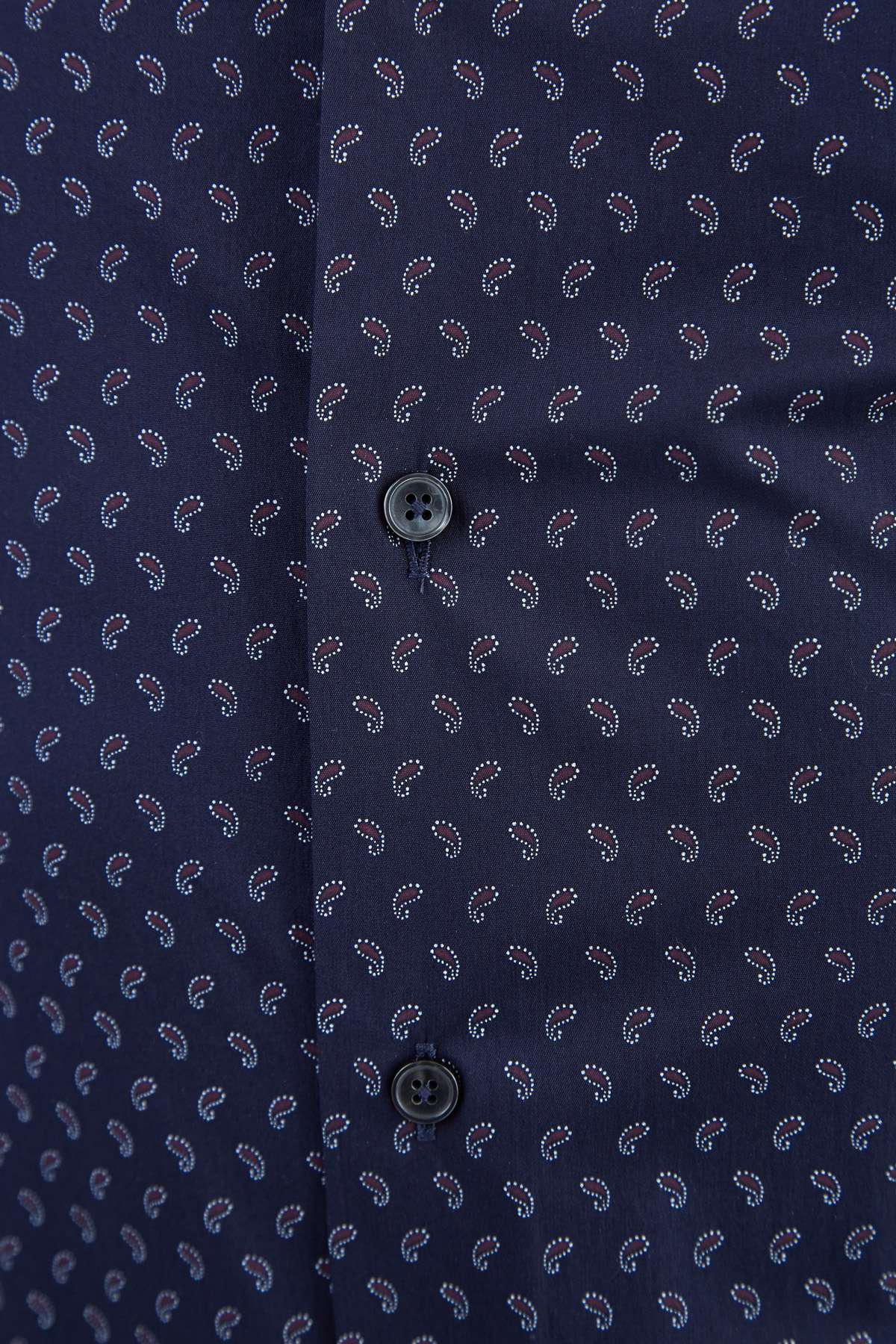 Хлопковая рубашка из поплина stretch с принтом пейсли XACUS, цвет синий, размер 48;54 - фото 5